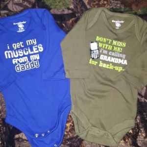 2 Long Sleeve Infant Onsies